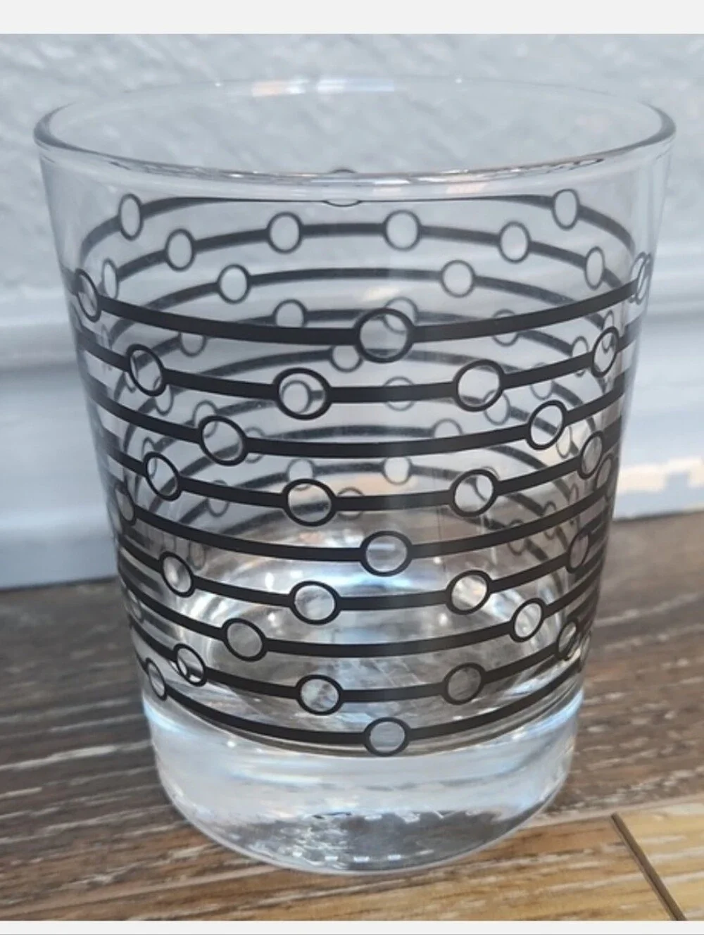 IKEA Clear Black Lines Dots Glass Juice Cup - Picture 2 of 7